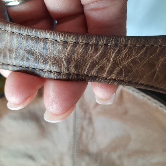 Rebecca Minkoff Nikki Brown Leather Bag Boho Hobo Studded Gold HW Oversized - Picture 10 of 15